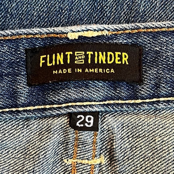 Flint and Tinder Jeans Slim Fit Button Fly Stretch Huckberry 29x28 - Picture 7 of 9